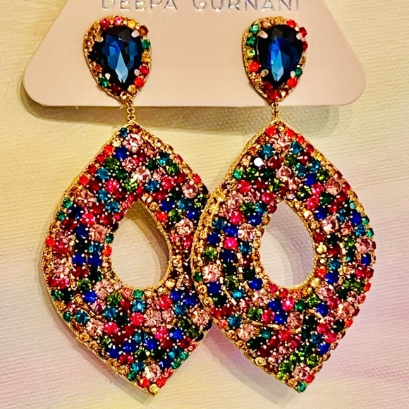 🌺🎉HP🎉🌺 NWT Deepa Gurnani Luxe Beaded Crystal Chandeliers - Picture 13 of 17